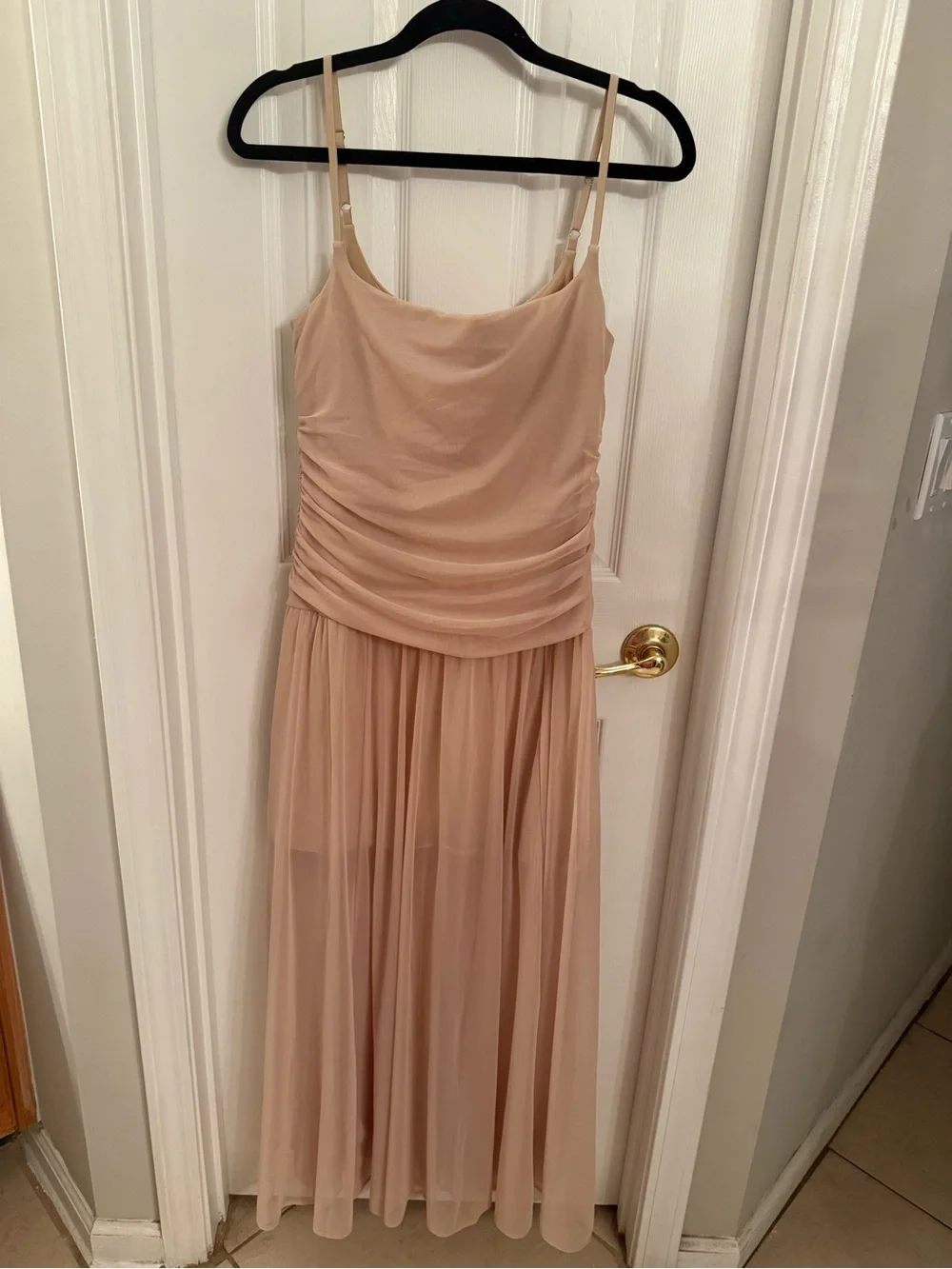 Abercrombie & Fitch tan maxi dress